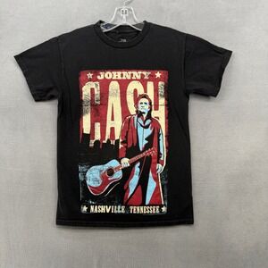 Zion Rootswear Johnny Cash Top Womens Small Nashville Tennessee T-Shirt Black
